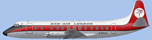 David Carter illustration of Dan-Air London Viscount G-BGLC